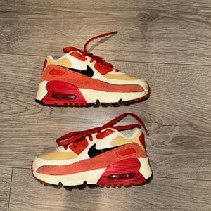 Nike Air Max 90 Leather TD 'Sesame Red Clay’ kids shoes